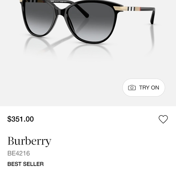 Burberry Black Sunglasses with Tan Case - Picture 4 of 9